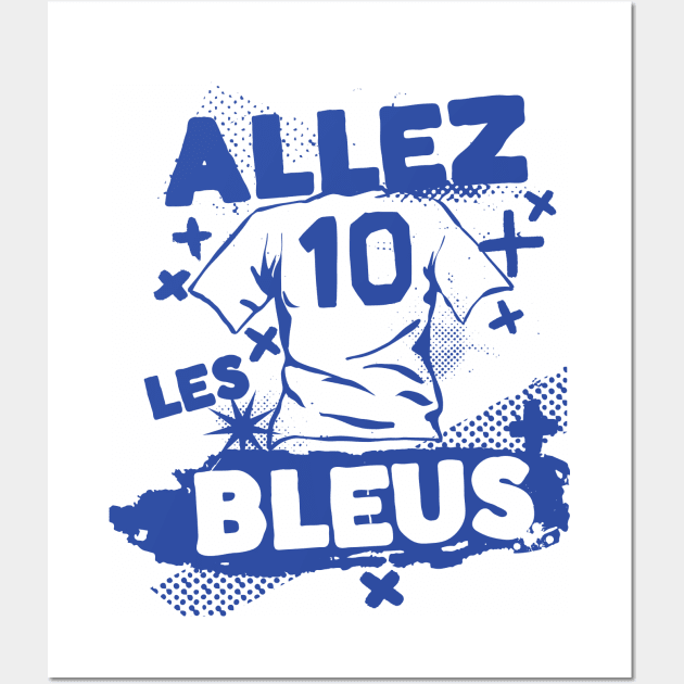 Vintage French Football // Retro Grunge France Soccer // Allez les Bleus Wall Art by SLAG_Creative